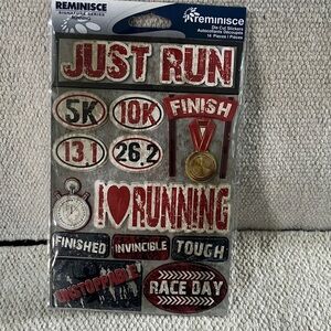 scrapbooking / greeting card making supplies die cut Stickers - running Theme